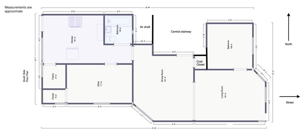 Floor plan for southern exposure units
